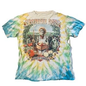 Vintage Grateful Dead Shirt Mens Large Keep It Green Tie Dye Liquid Blue 1998